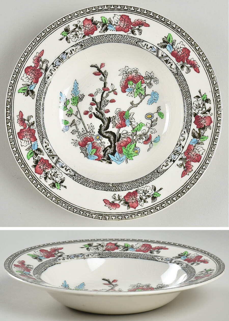 Indian Tree (No Trim) Rim Soup Bowl by Wood & Sons-1