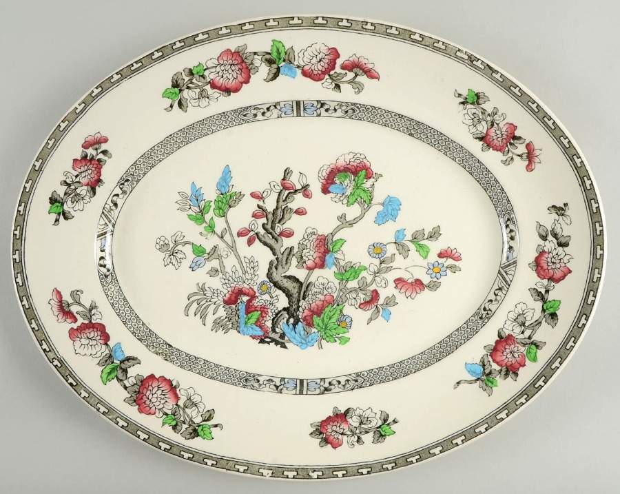 Indian Tree (No Trim) 16" Oval Serving Platter by Wood & Sons-1