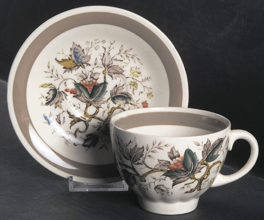 Jamestown (Rim) Oversized Cup & Saucer Set by Wood & Sons-1