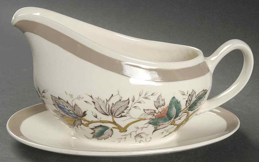 Jamestown (Rim) Gravy Boat with Attached Underplate by Wood & Sons-1