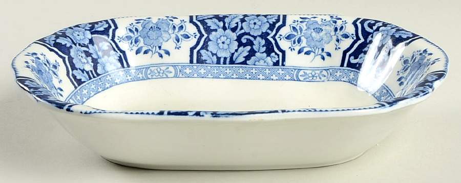 Khotan Blue 8" Oval Vegetable Bowl by Wood & Sons-1