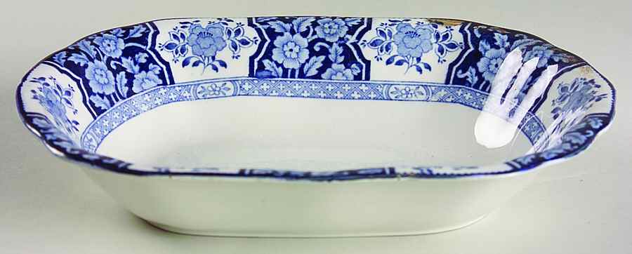 Khotan Blue 9" Oval Vegetable Bowl by Wood & Sons-1
