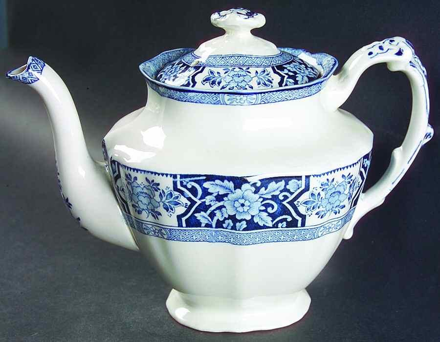 Khotan Blue Teapot & Lid by Wood & Sons-1