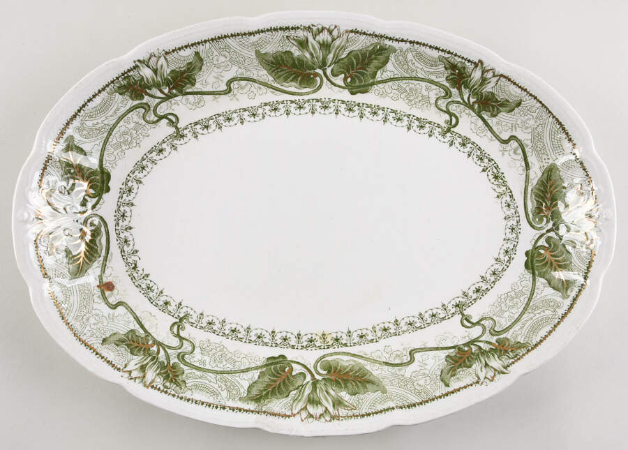 Marseilles Green 16" Oval Serving Platter by Wood & Sons-1