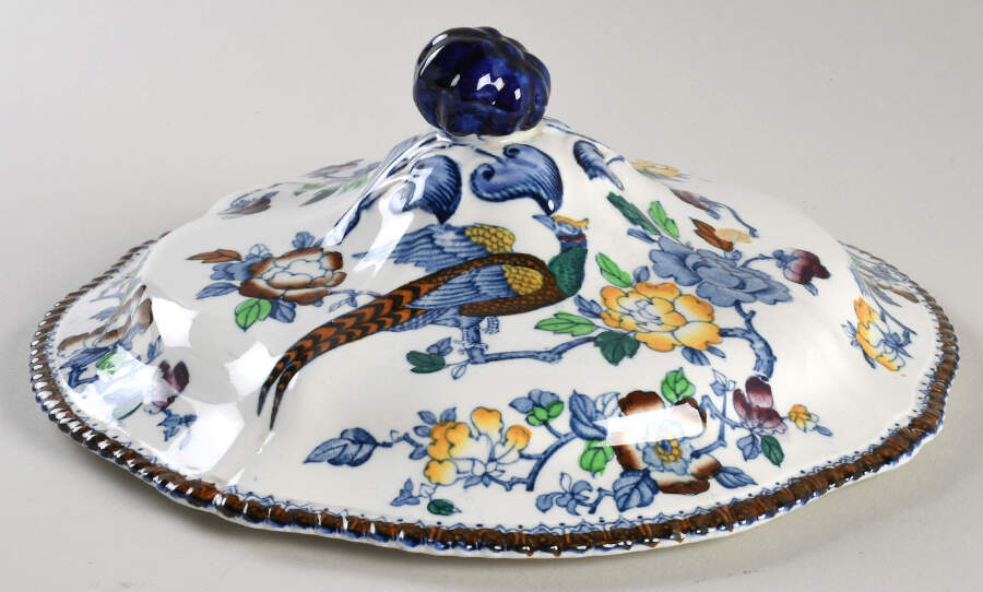 Mayfair Blue Multicolor (Scallop) Lid for Round Vegetable by Wood & Sons-1