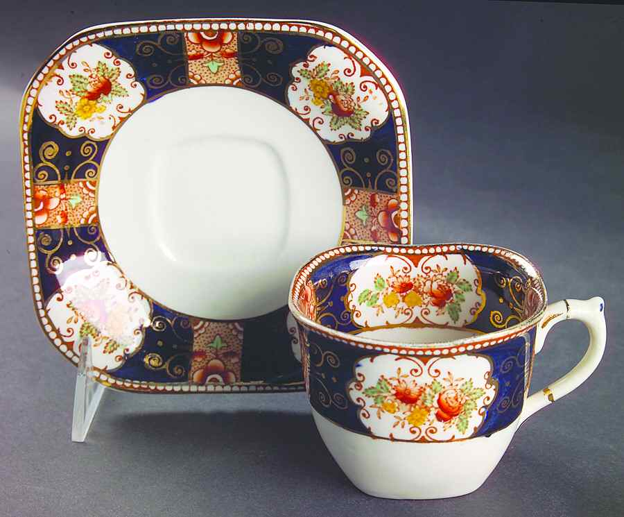 Napoli Blue Flat Cup & Saucer Set by Wood & Sons-1