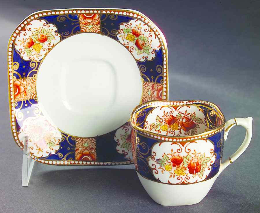 Napoli Blue Flat Demitasse Cup & Saucer Set by Wood & Sons-1