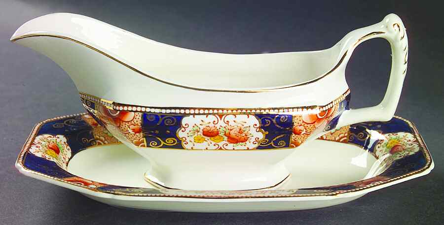 Napoli Blue Gravy Boat & Underplate/Relish by Wood & Sons-1