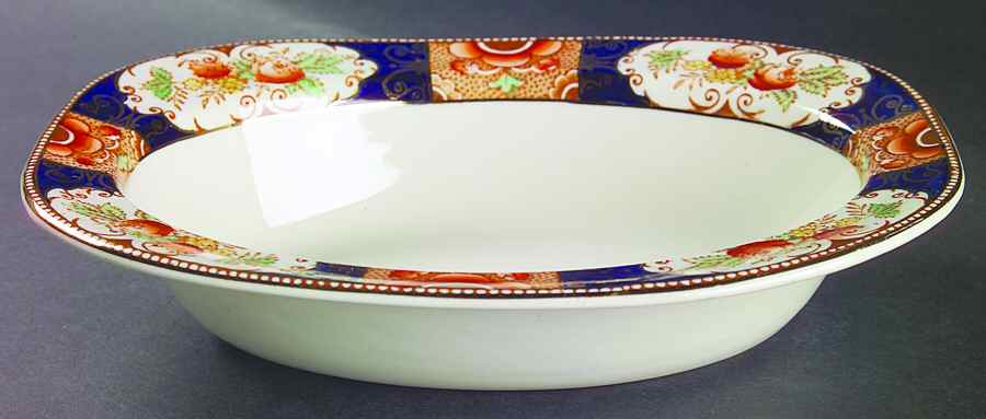 Napoli Blue 9" Oval Vegetable Bowl by Wood & Sons-1