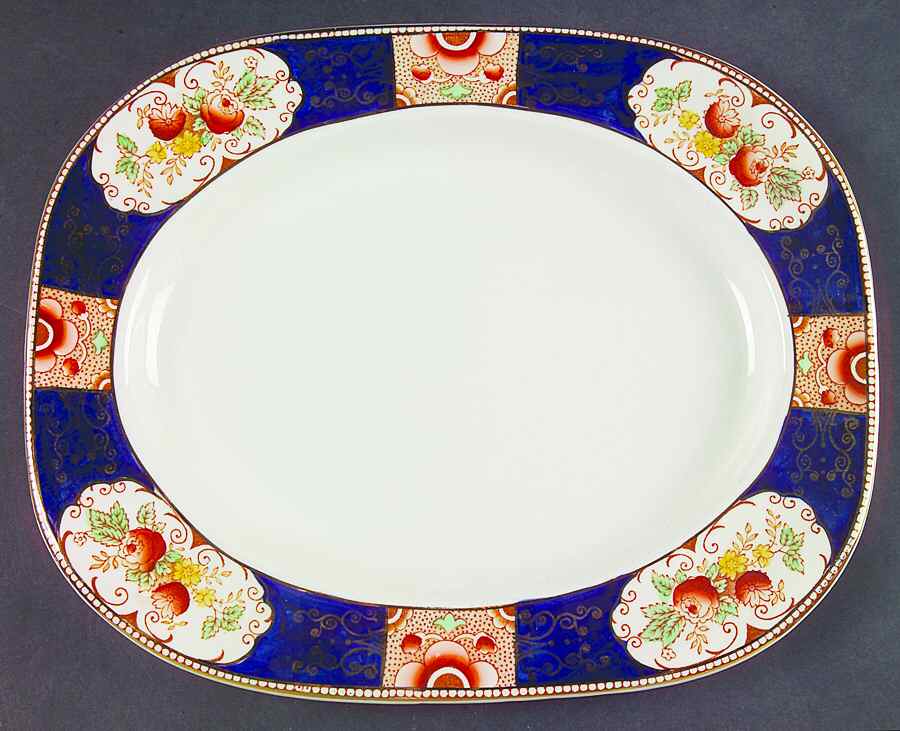 Napoli Blue 12" Oval Serving Platter by Wood & Sons-1