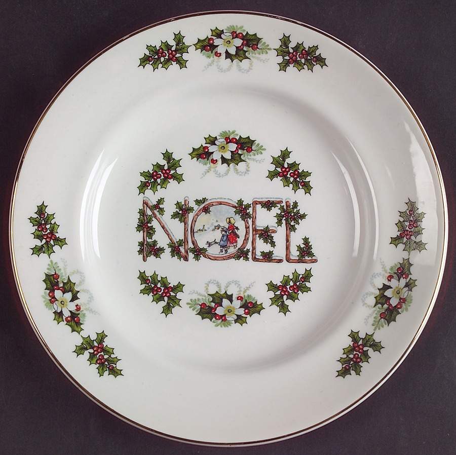 Noel (Smooth Edge) Dessert/Pie Plate by Wood & Sons-1