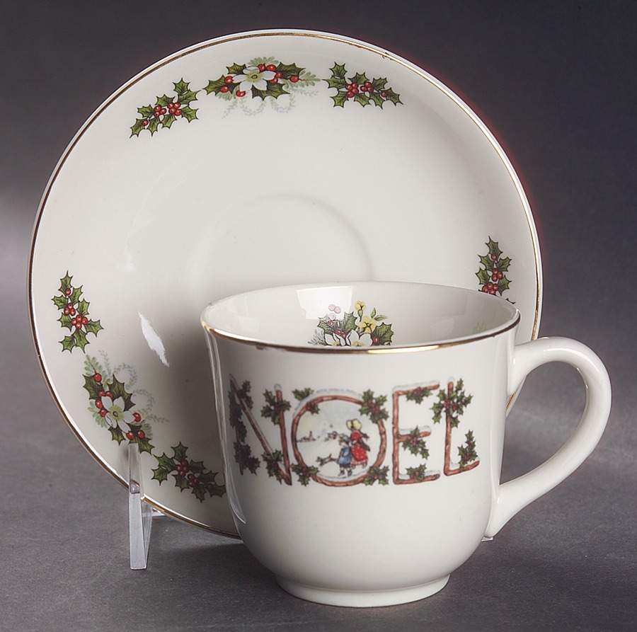 Noel (Smooth Edge) Flat Cup & Saucer Set by Wood & Sons-1