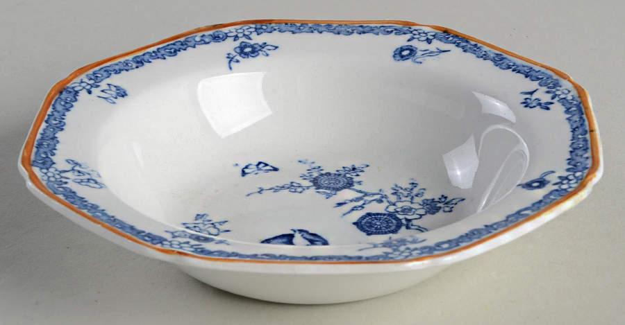 Old Bow Blue Rim Fruit/Dessert (Sauce) Bowl by Wood & Sons-1