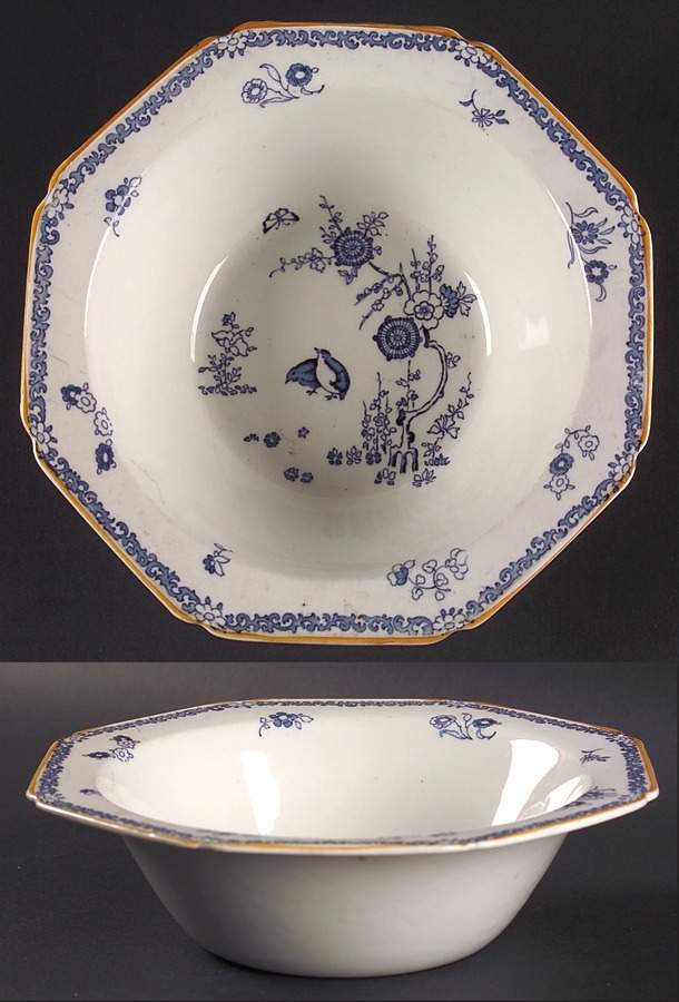 Old Bow Blue 8" Round Vegetable Bowl by Wood & Sons-1