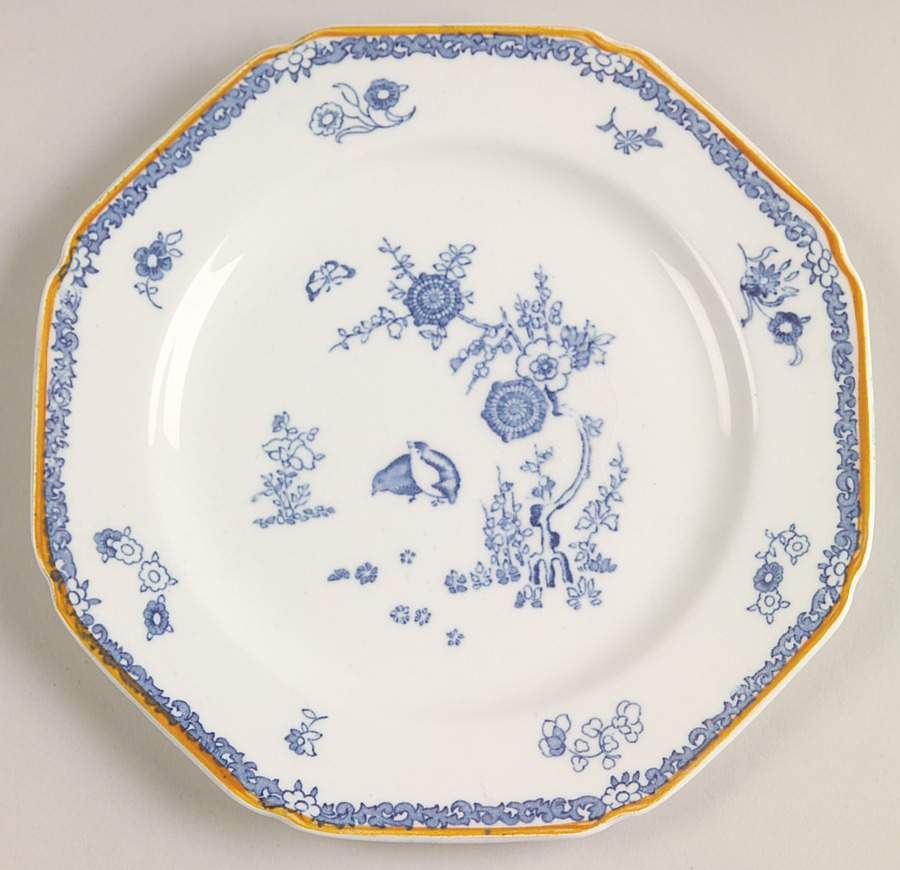 Old Bow Blue Dessert/Pie Plate by Wood & Sons-1