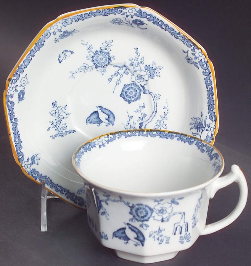 Old Bow Blue Oversized Cup & Saucer Set by Wood & Sons-1