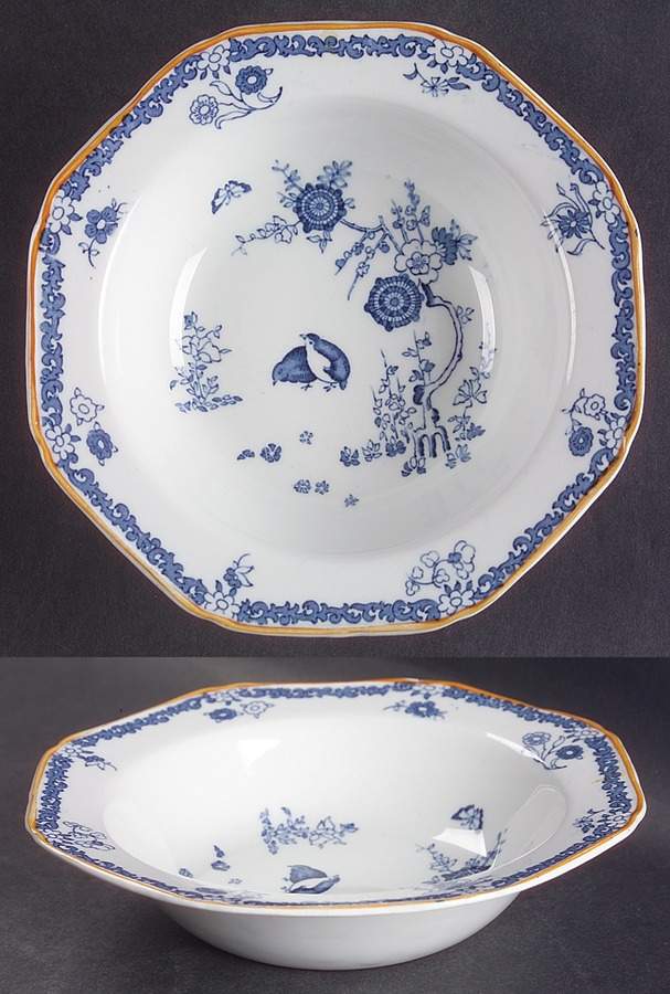 Old Bow Blue Rim Cereal Bowl by Wood & Sons-1