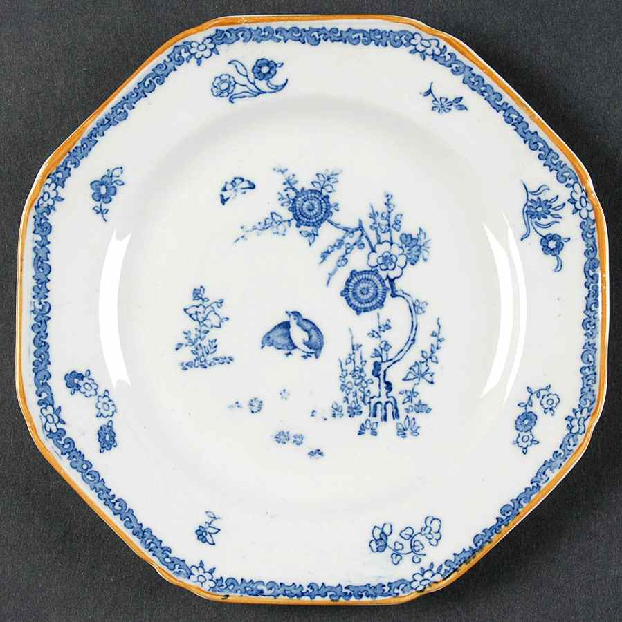 Old Bow Blue Bread & Butter Plate by Wood & Sons-1