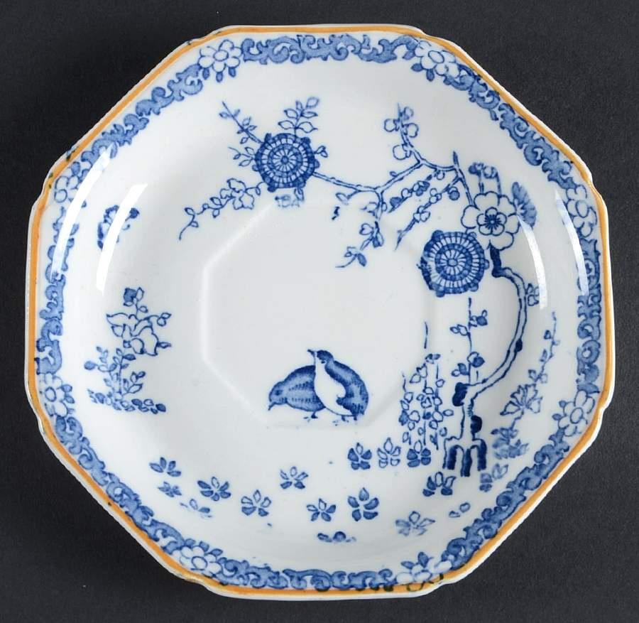 Old Bow Blue Saucer for Bouillon Cup by Wood & Sons-1