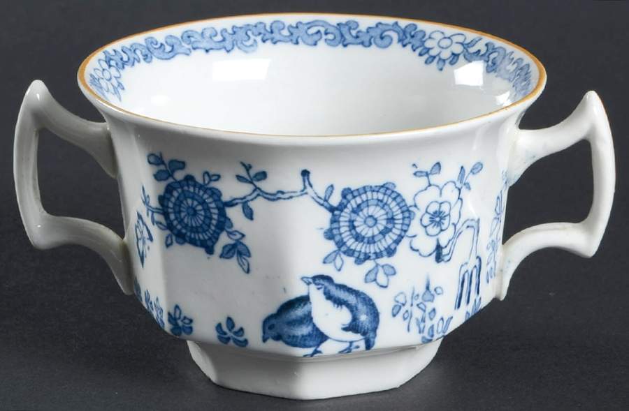 Old Bow Blue Flat Bouillon Cup by Wood & Sons-1