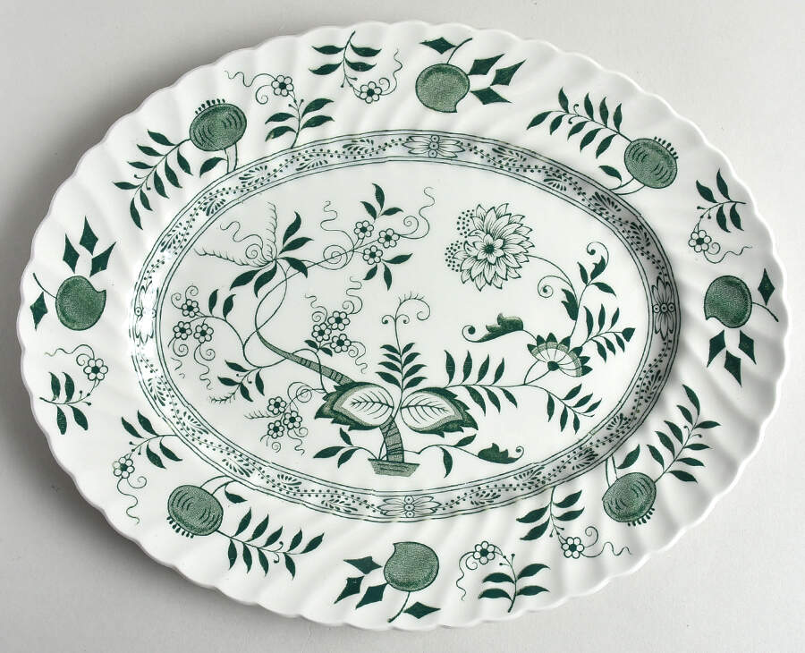 Old Vienna Green 12" Oval Serving Platter by Wood & Sons-1