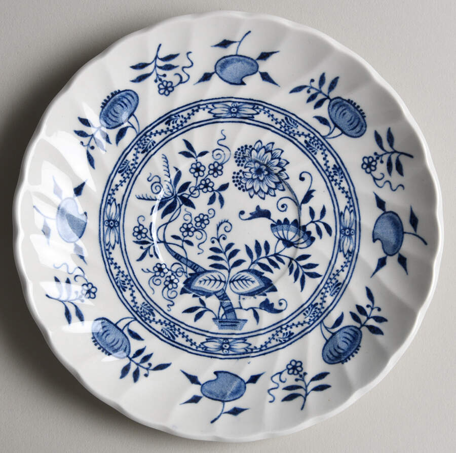 Old Vienna Blue Saucer by Wood & Sons-1