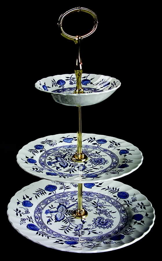 Old Vienna Blue 3-Tiered Serving Tray (DP, SP, FR) by Wood & Sons-1