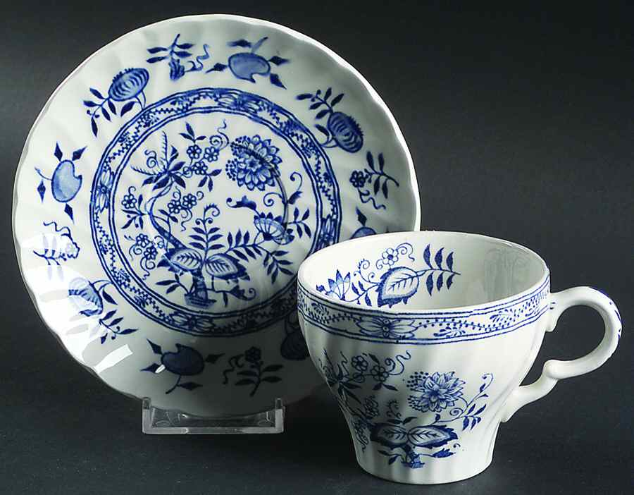 Old Vienna Blue Flat Cup & Saucer Set by Wood & Sons-1