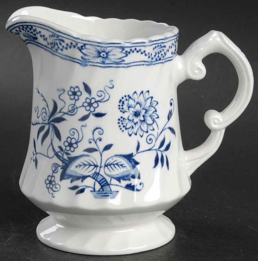 Old Vienna Blue Creamer by Wood & Sons-1