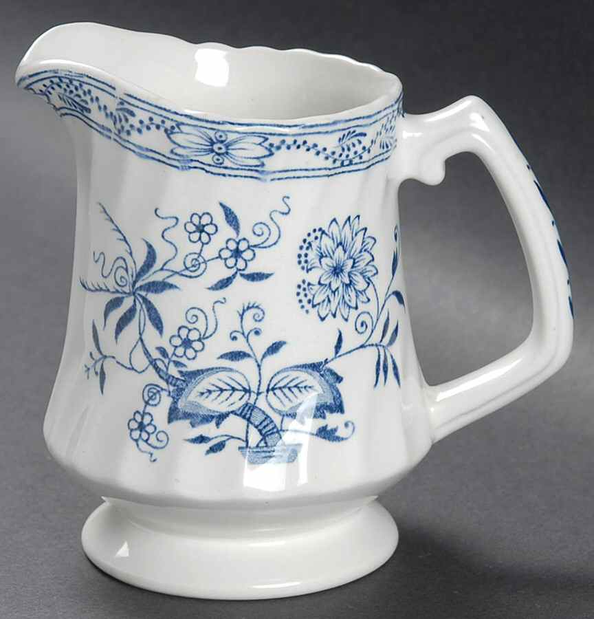 Old Vienna Blue Creamer by Wood & Sons-1