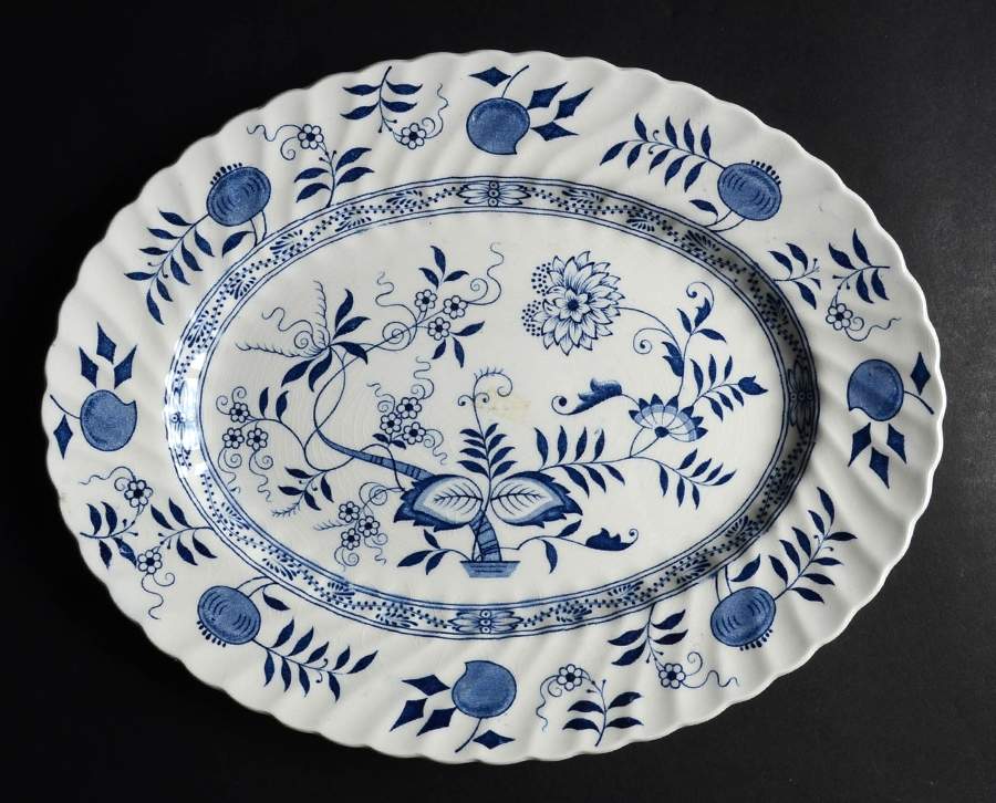 Old Vienna Blue 12" Oval Serving Platter by Wood & Sons-1