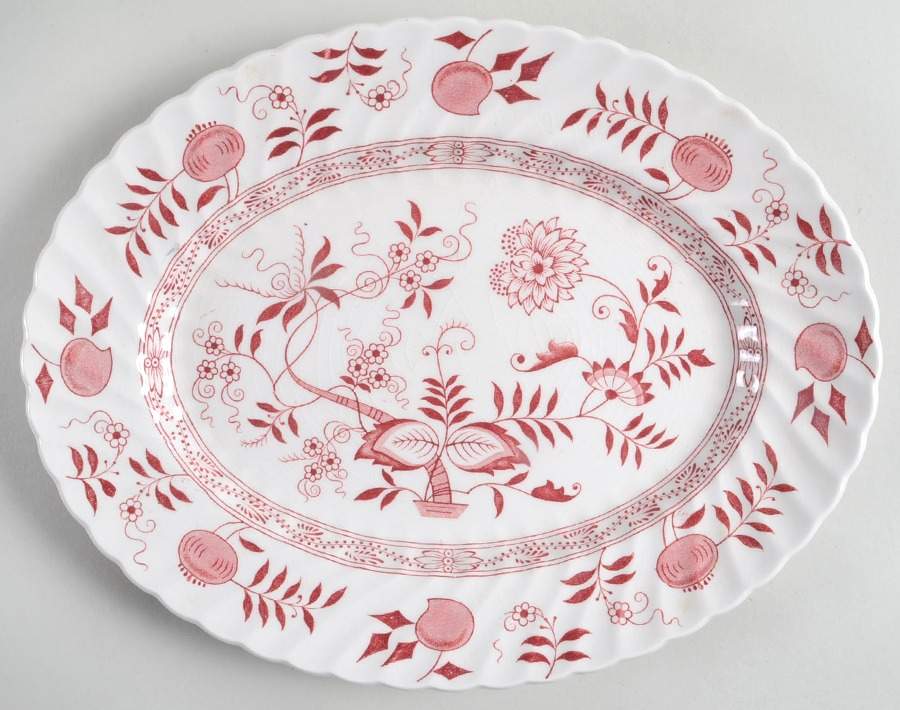 Old Vienna Red 11" Oval Serving Platter by Wood & Sons-1