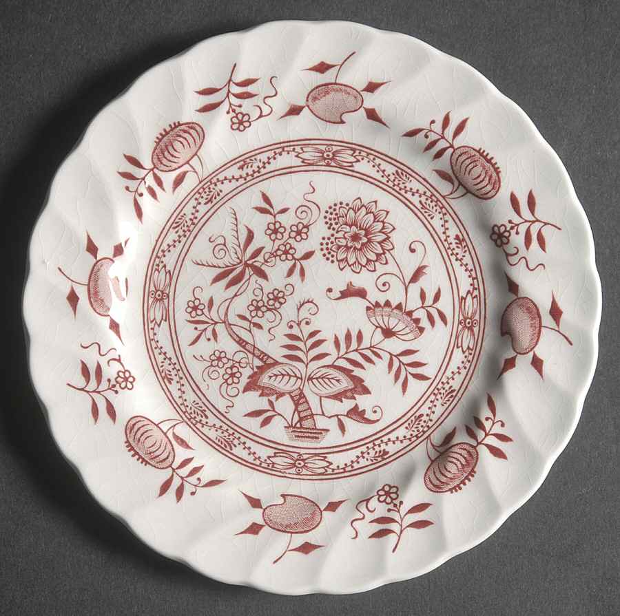 Old Vienna Red Bread & Butter Plate by Wood & Sons-1