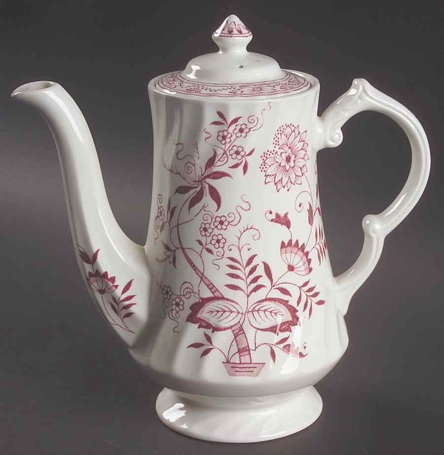 Old Vienna Red Coffee Pot & Lid by Wood & Sons-1