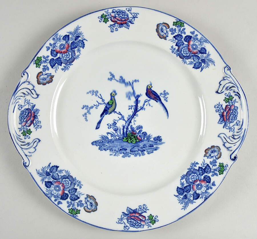 Oriental Birds Handled Cake Plate by Wood & Sons-1
