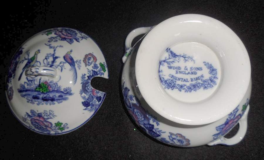 Oriental Birds Sauce Boat & Lid by Wood & Sons-1