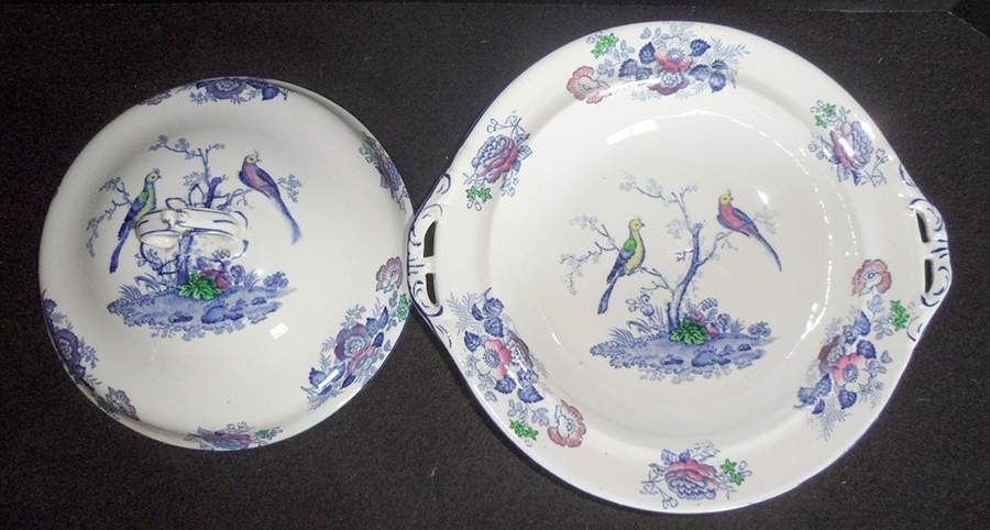 Oriental Birds Round Covered Vegetable by Wood & Sons-1