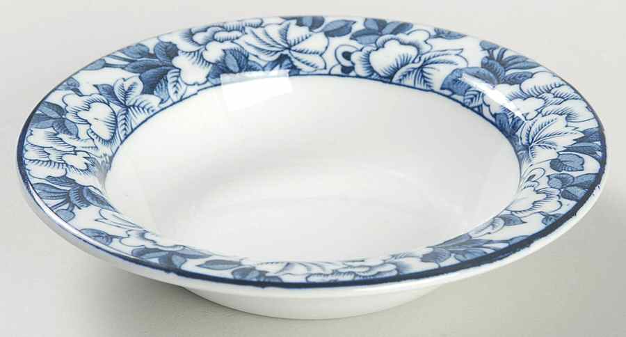 Patricia Blue Rim Fruit/Dessert (Sauce) Bowl by Wood & Sons-1