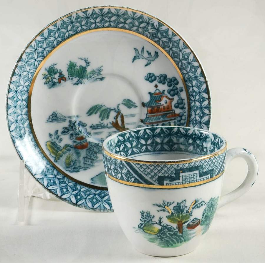 Pekin Flat Demitasse Cup & Saucer Set by Wood & Sons-1