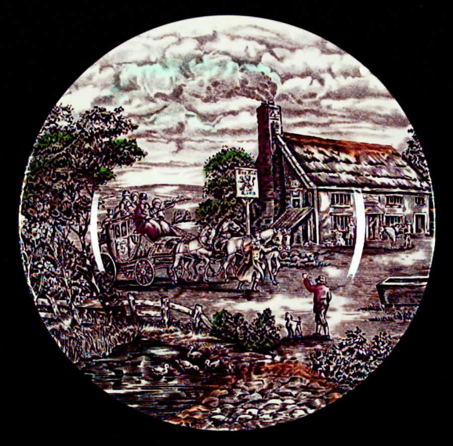 Post House Brown Multicolor (Smooth) Dinner Plate by Wood & Sons-1