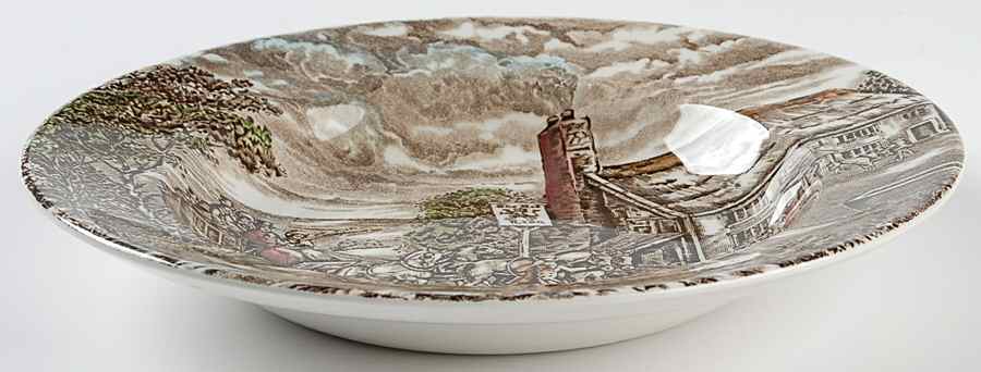Post House Brown Multicolor (Smooth) Large Rim Soup Bowl by Wood & Sons-1