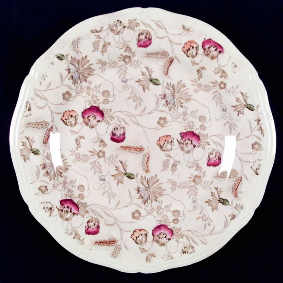 Poppyland Tan Multicolor Dinner Plate by Wood & Sons-1