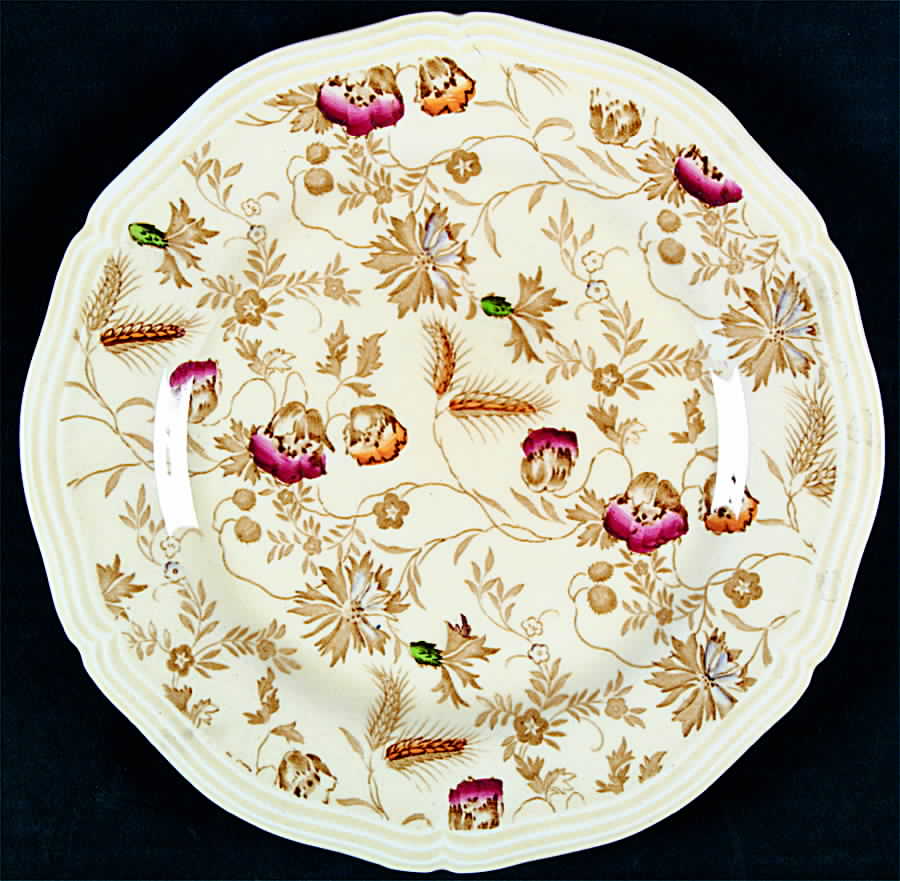 Poppyland Tan Multicolor Luncheon Plate by Wood & Sons-1