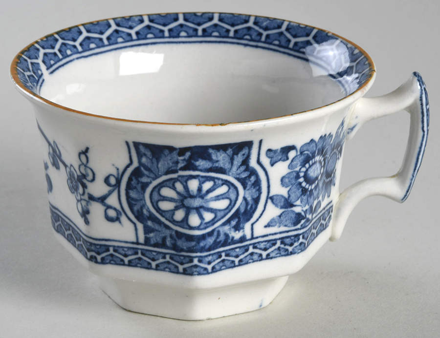 Rangoon (Brown Trim) Flat Cup by Wood & Sons-1