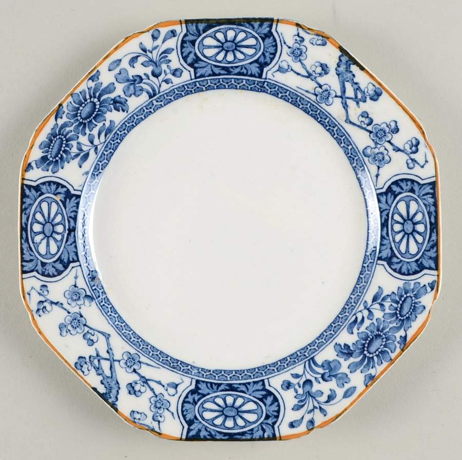 Rangoon (Brown Trim) Dessert/Pie Plate by Wood & Sons-1