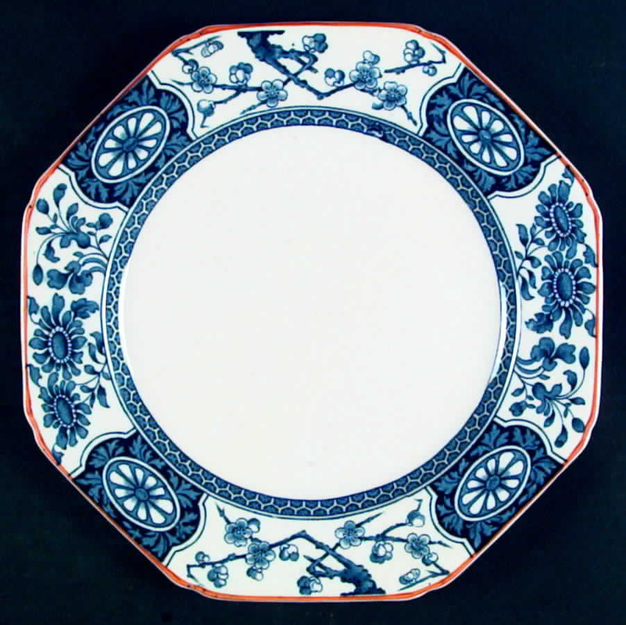 Rangoon (Brown Trim) Luncheon Plate by Wood & Sons-1