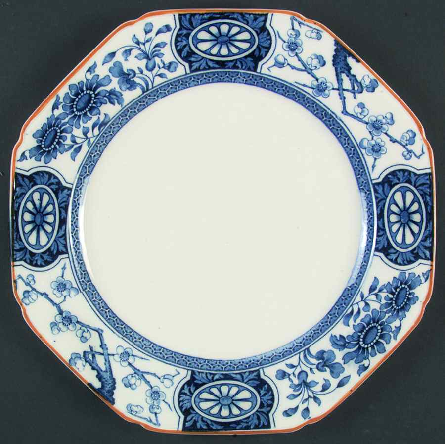 Rangoon (Brown Trim) Dinner Plate by Wood & Sons-1