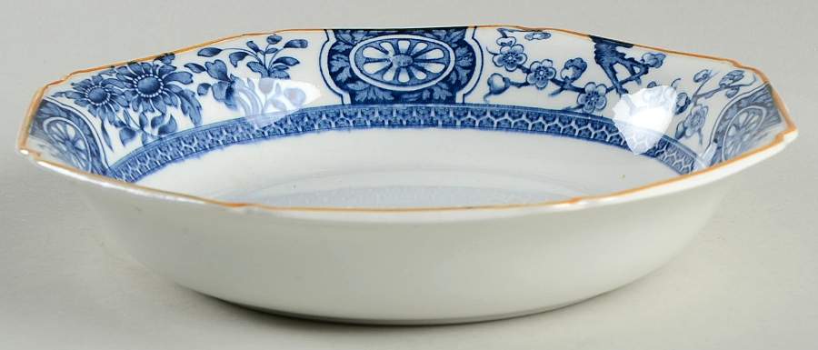 Rangoon (Brown Trim) Coupe Soup Bowl by Wood & Sons-1