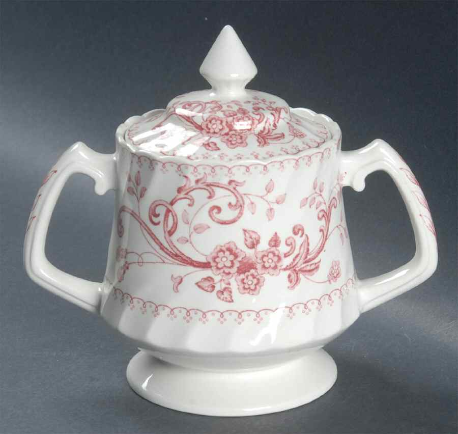 Regency Pink Sugar Bowl & Lid by Wood & Sons-1