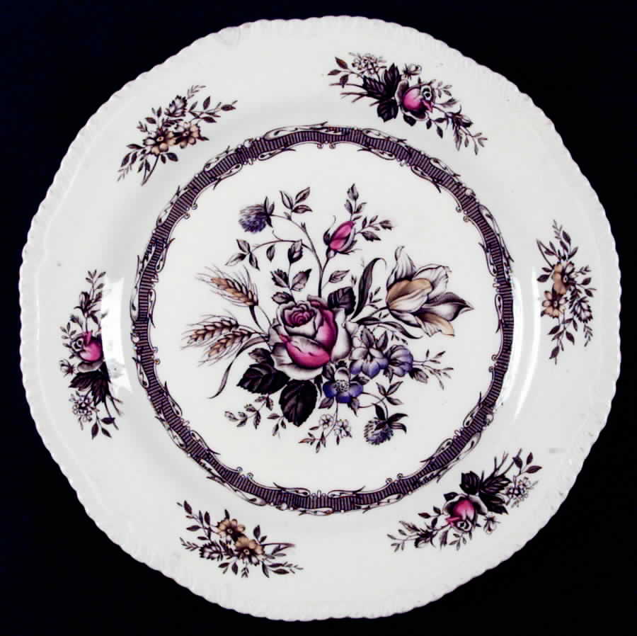Rosedale Brown (Rope Edge) Dinner Plate by Wood & Sons-1